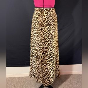 1960s Handmade faux leopard long skirt